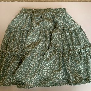 SHEIN GREEN FLOWY TIERED SKIRT